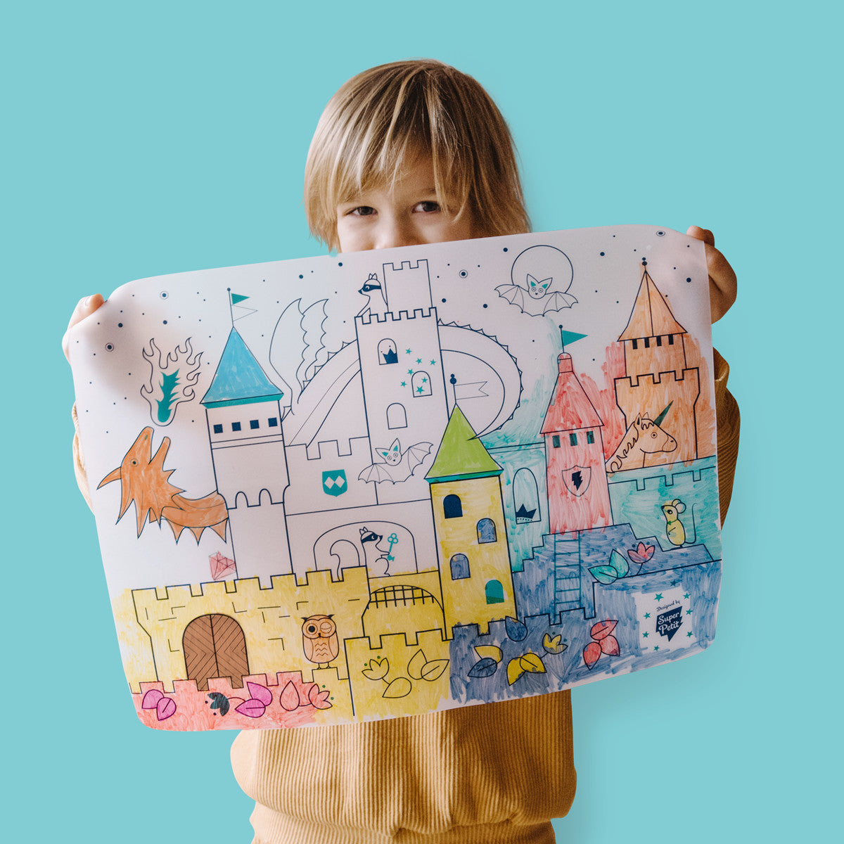Set en silicone à colorier + 5 feutres - Château
