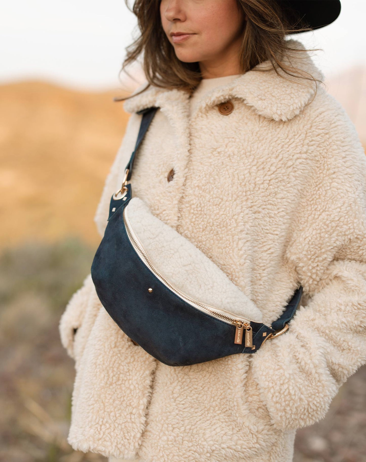 Sac banane Nicole Sherpa - Marine