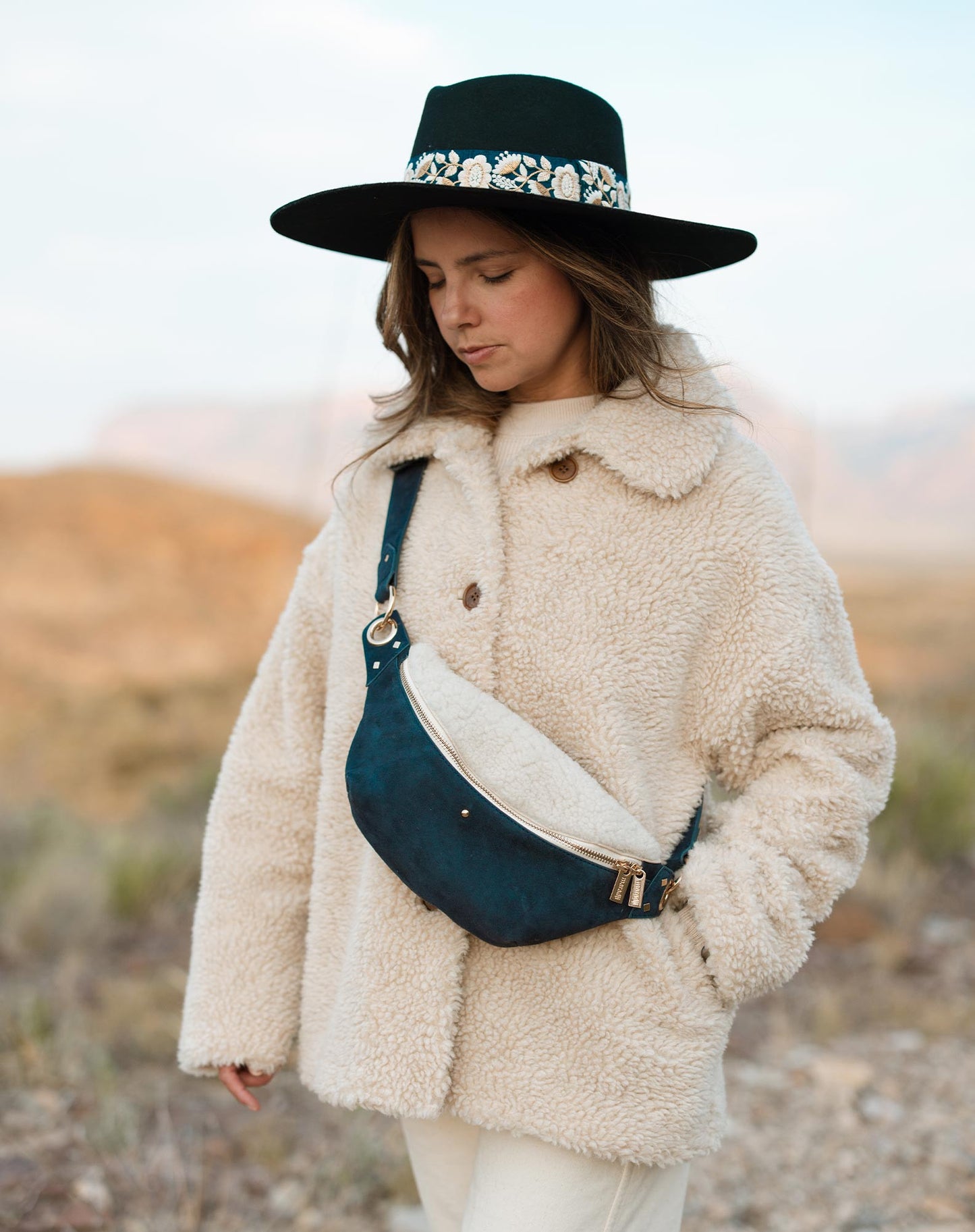 Sac banane Nicole Sherpa - Marine