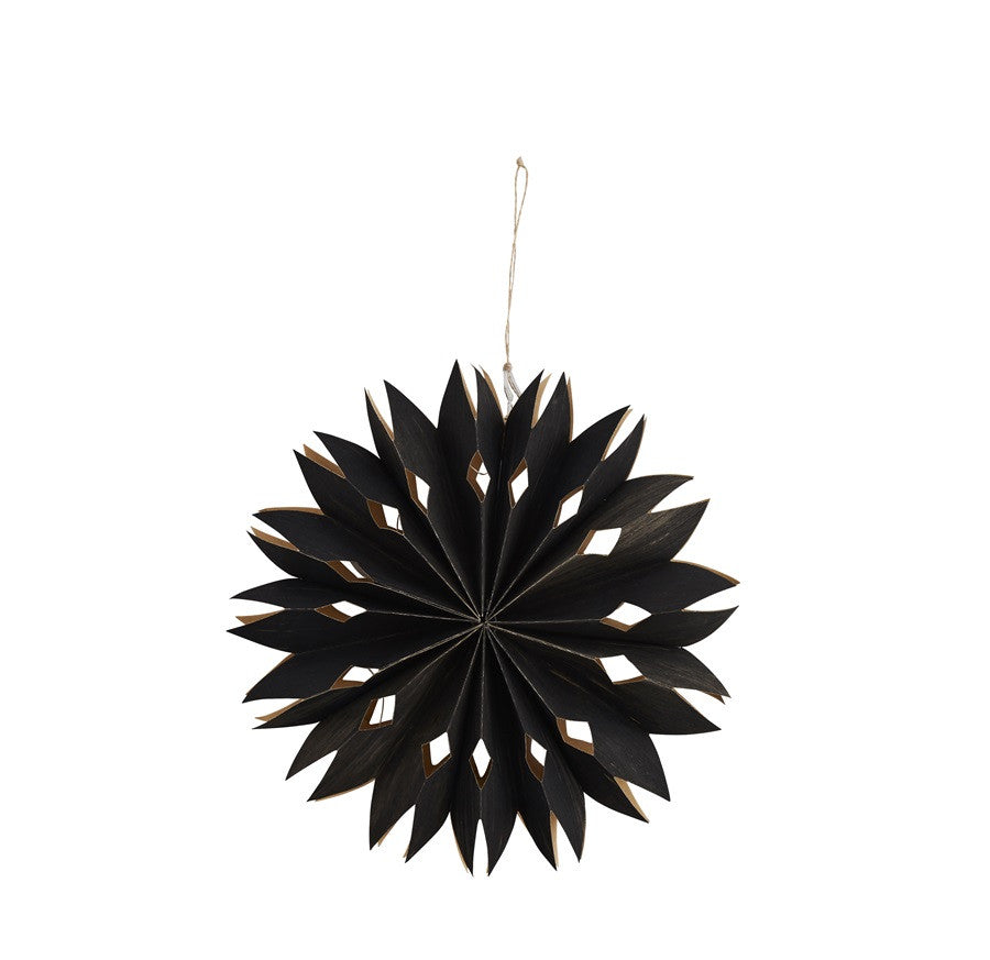 Etoile en papier lumineuse noire 30cm