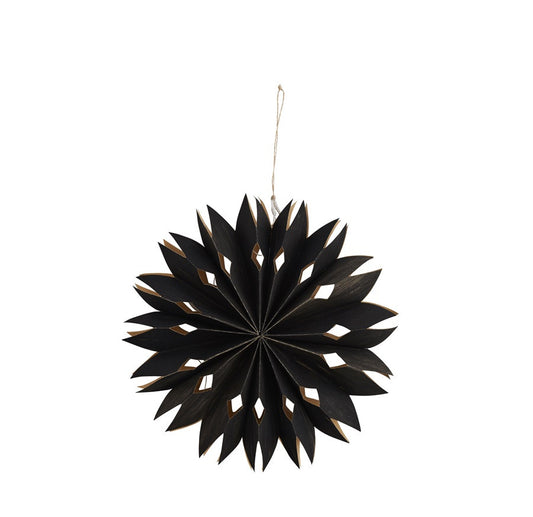Etoile en papier lumineuse noire 30cm