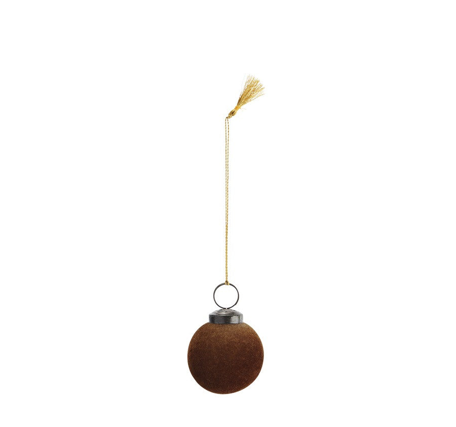 Boule de Noël en velours brown