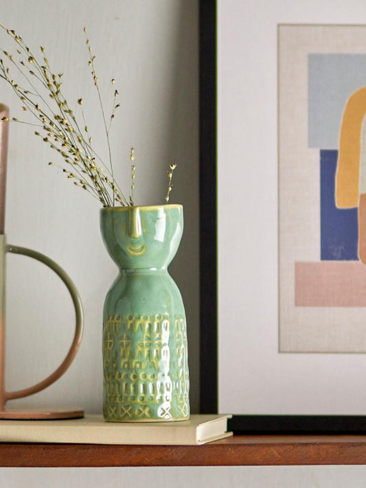 Vase personnage haut - embla vert