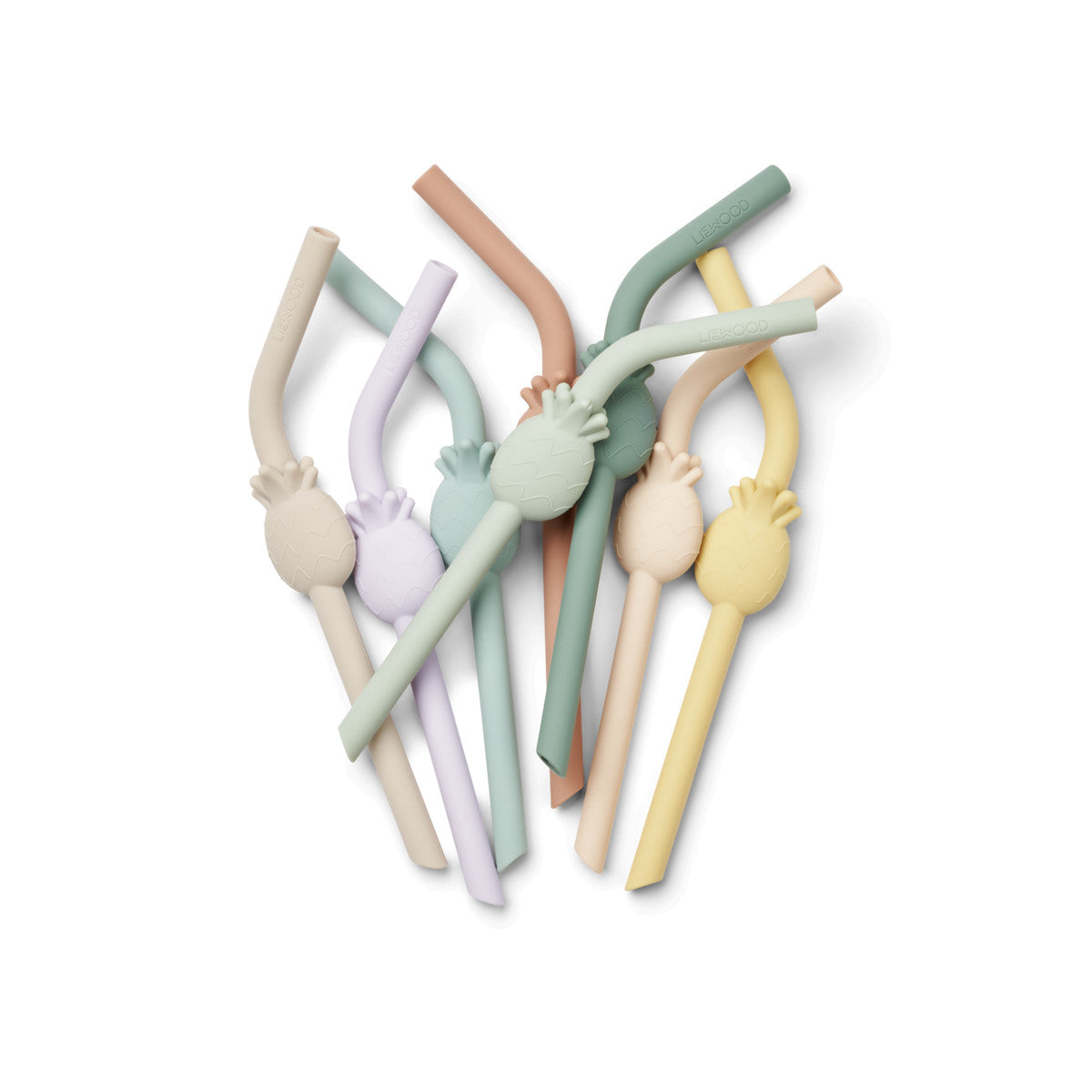 Lot de 8 pailles Ananas en silicone