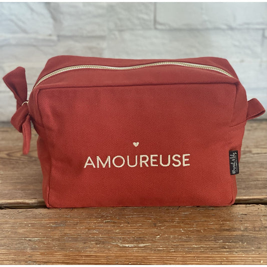 Grande trousse de toilette tangerine - Amoureuse""