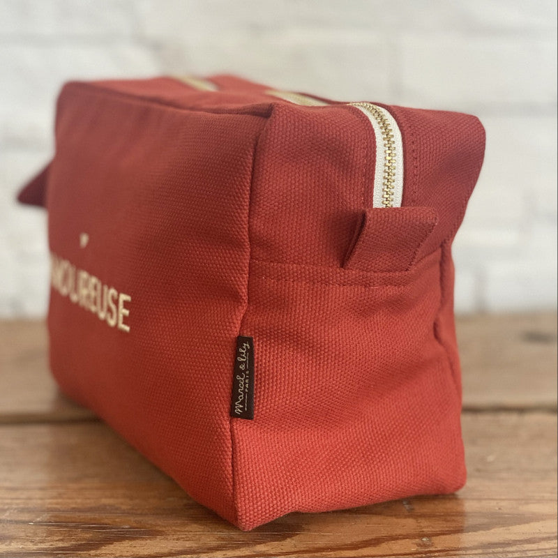 Grande trousse de toilette tangerine - Amoureuse""