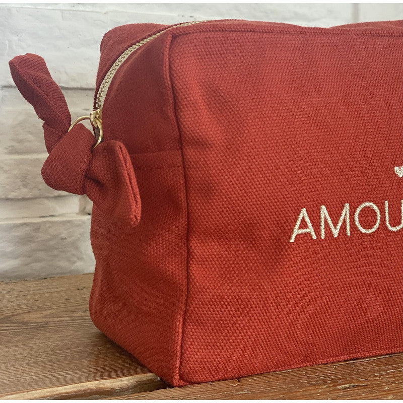 Grande trousse de toilette tangerine - Amoureuse""