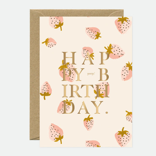 Carte Happy Bday Strawberries