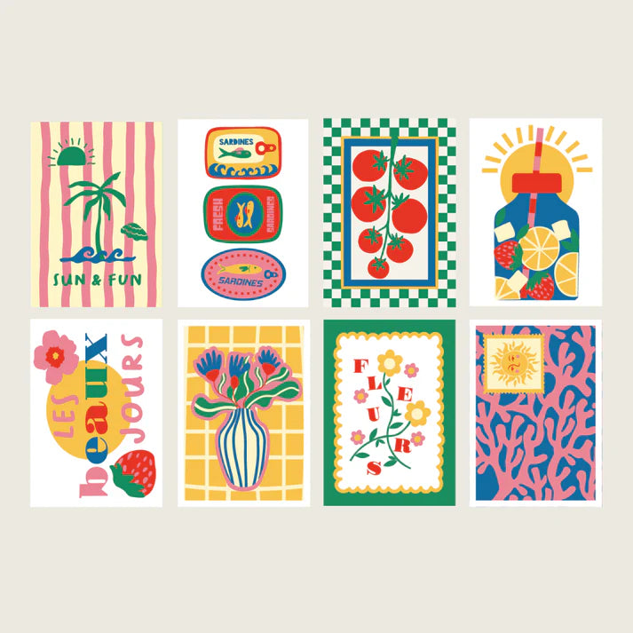 Kit de peinture au numéro 8 cartes - Les beaux jours