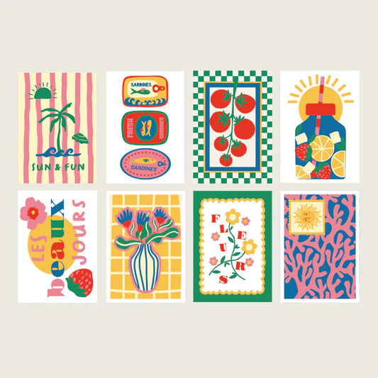 Kit de peinture au numéro 8 cartes - Les beaux jours