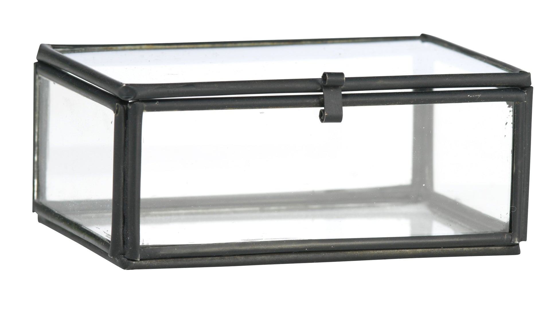 Mini boîte noire en verre et métal