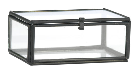 Mini boîte noire en verre et métal