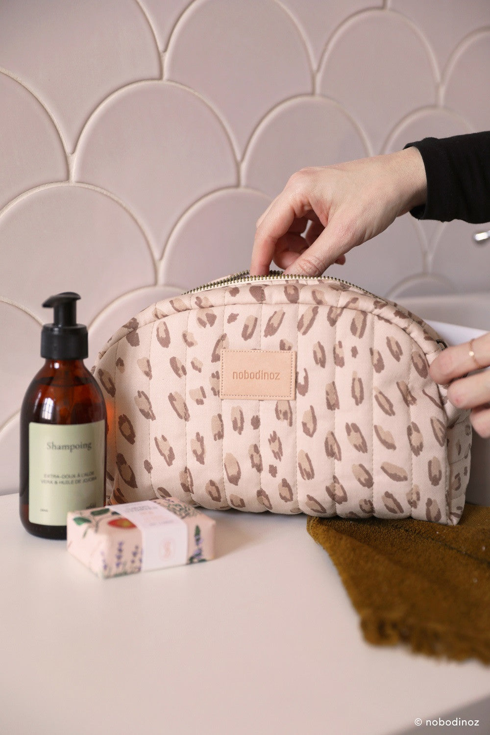 Trousse de toilette Hyde park - Leonie latte