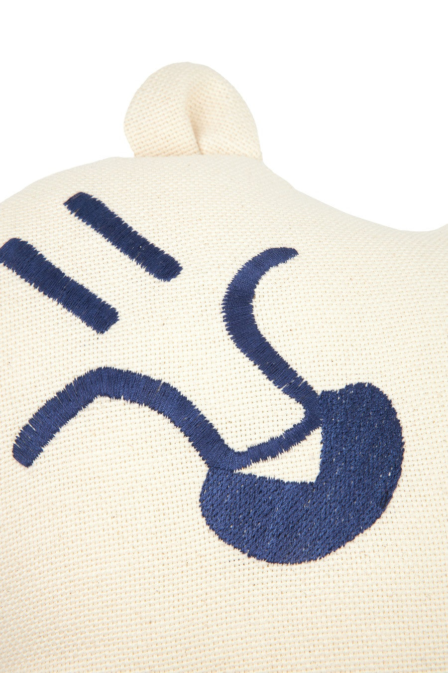 Coussin tigre brodé - Blue/natural