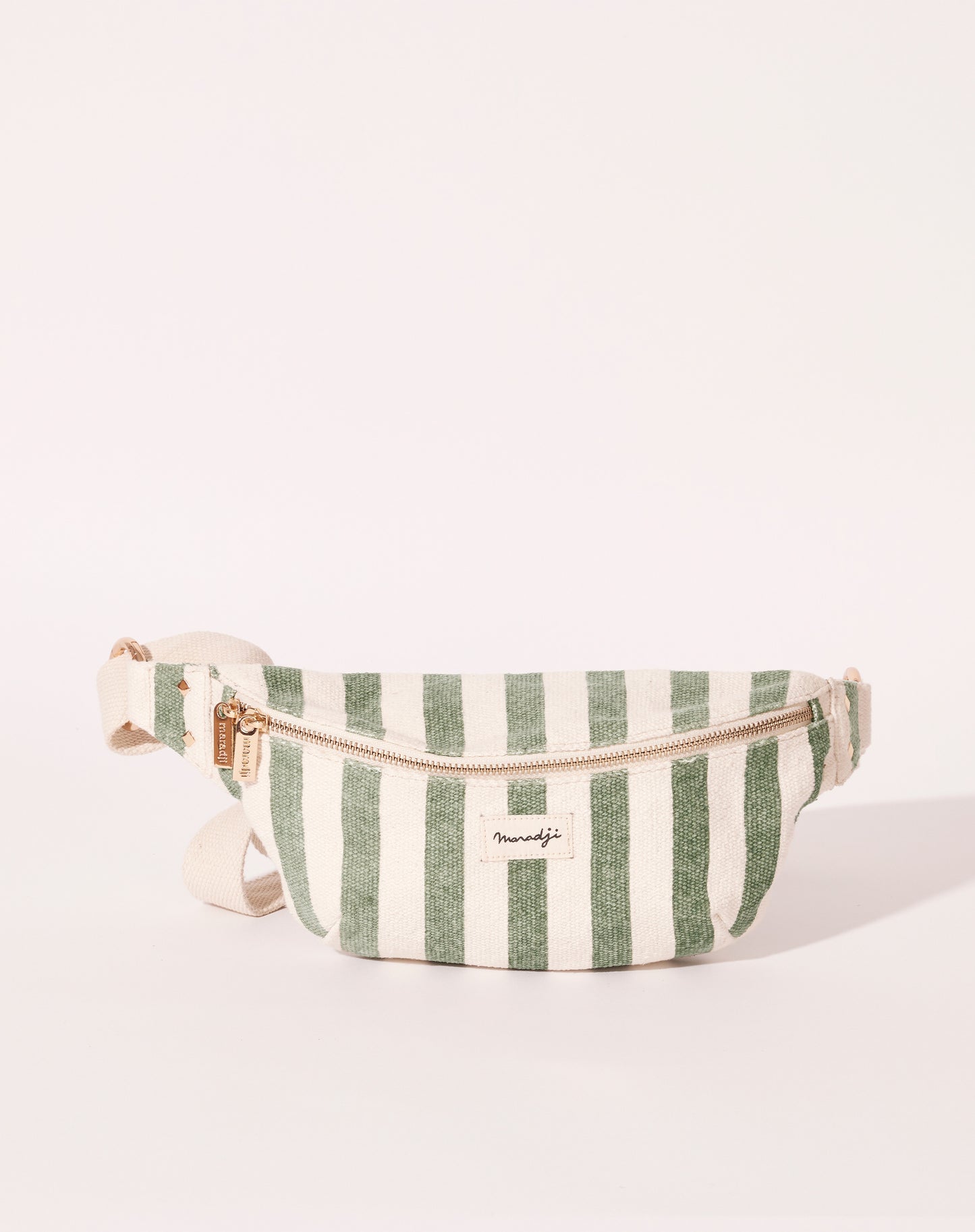 Sac banane Nicole - Rayé kaki coton — Maradji , Lyon