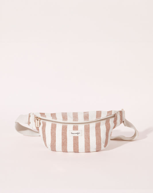 Sac banane Nicole - Rayé rose coton — Maradji , Lyon