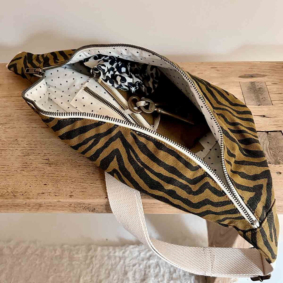Sac banane zebra - Tapenade/noir