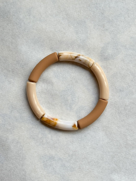 Bracelet tubes fins nude marbré/beige/cappucino — Les jolis bonheurs , Lyon