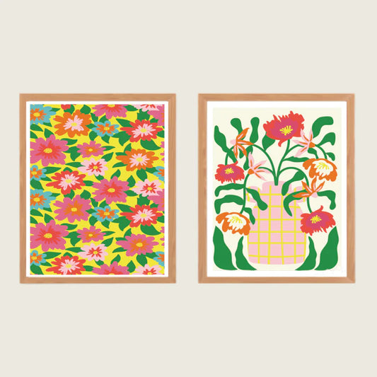 Kit de 2 peintures au numéro 24x30 - Bouquets d'été