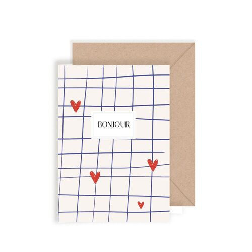 Carte double Bonjour coeur — My lovely thing , Lyon