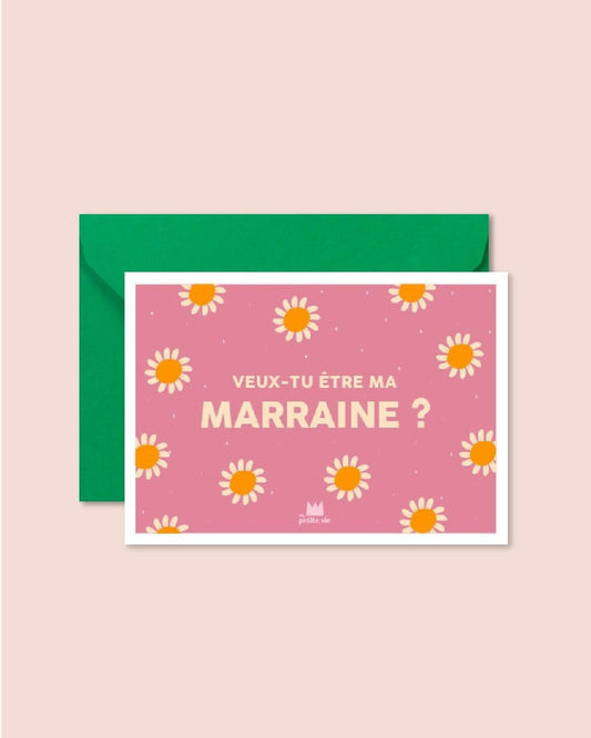 Carte de voeux - Veux-tu être ma marraine ?