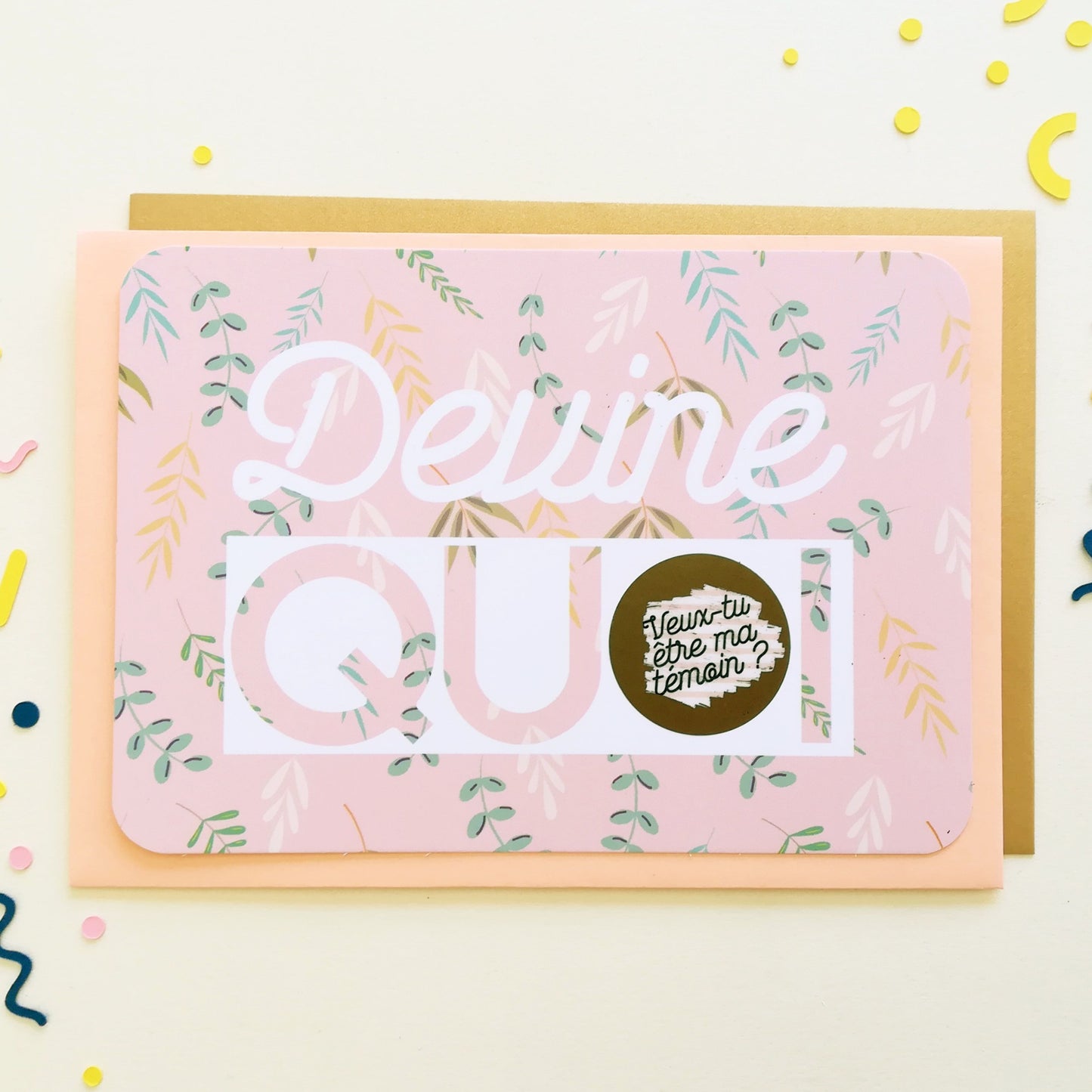 Carte à gratter Devine quoi ? - Veux-tu être ma témoin ?
