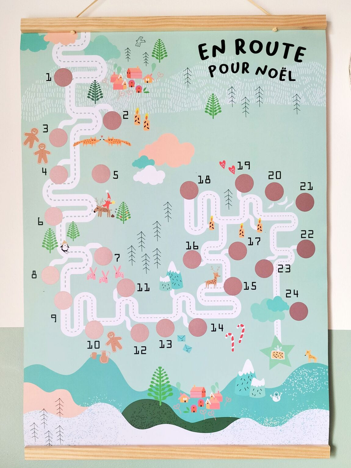 Calendrier de l'Avent à gratter et son affiche