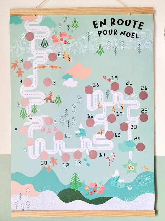 Calendrier de l'Avent à gratter et son affiche