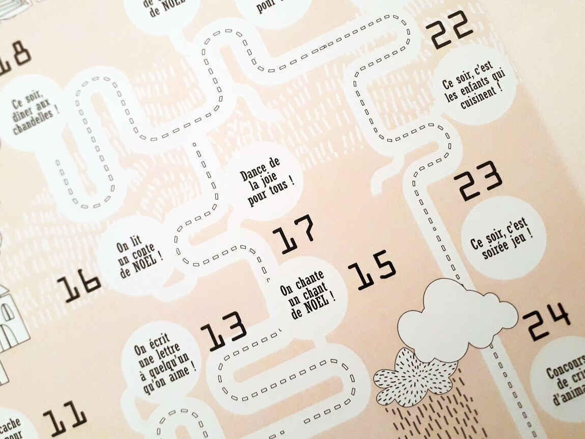 Calendrier de l'Avent à gratter et son affiche