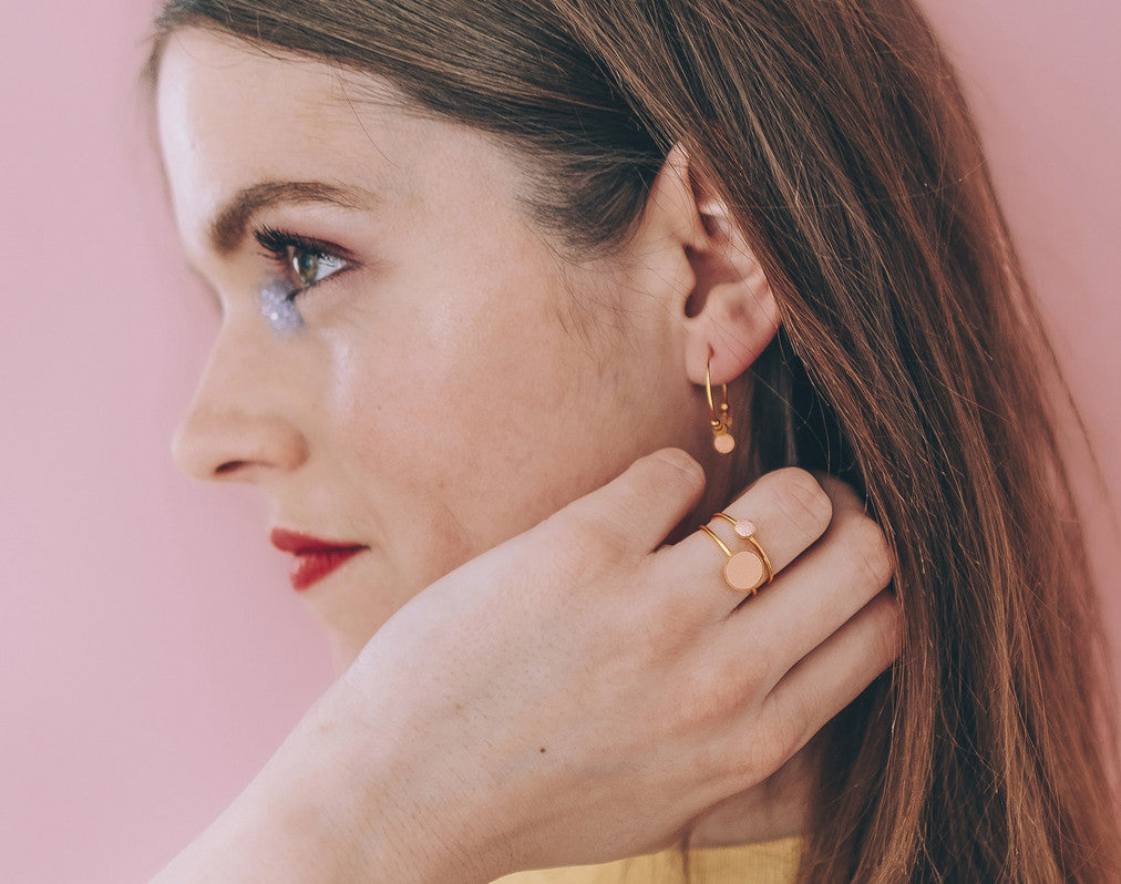 Boucles d'oreille Bibi M - poudre — Fosseth , Lyon