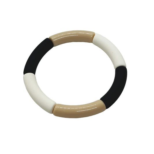 Bracelet tubes fins noir/beige/crème — Les jolis bonheurs , Lyon