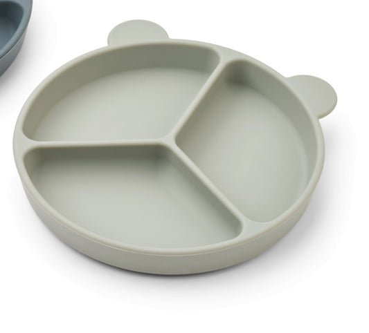 Assiette Stacy ventouse 3 compartiments - Dove blue