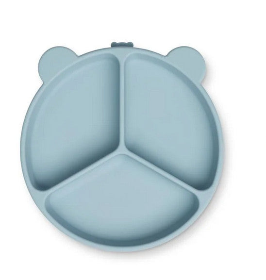 Assiette Stacy ventouse 3 compartiments - Sea blue — Liewood , Lyon