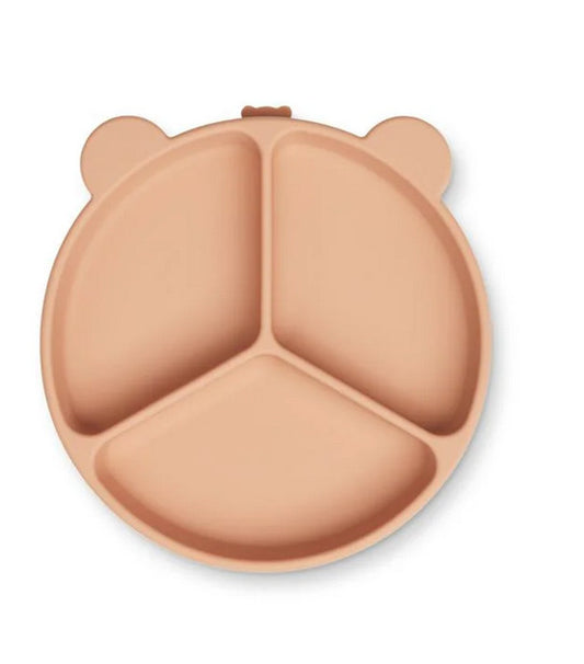 Assiette Stacy ventouse 3 compartiments - Tuscany rose