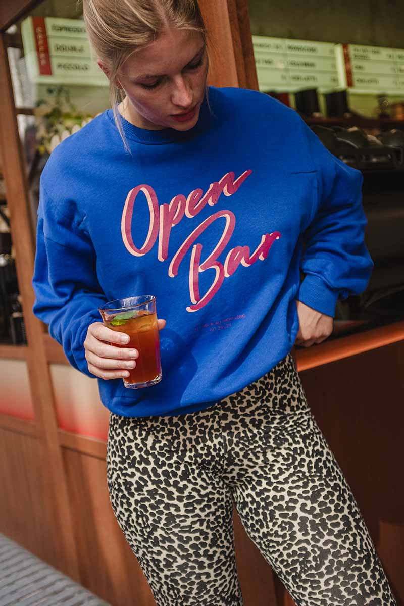 Sweat d'allaitement Open bar / Bleu - Taille XL