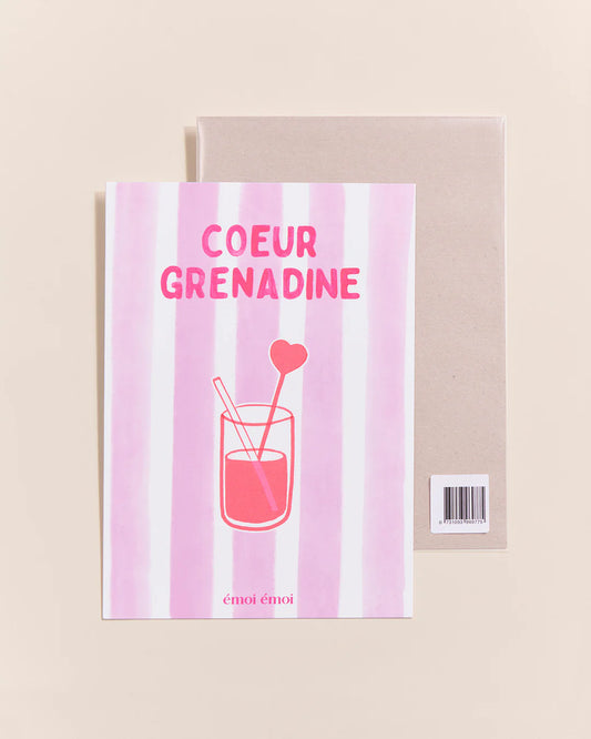 Affiche A4 Coeur grenadine — Émoi émoi , Lyon