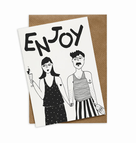 Carte double Enjoy apero couple