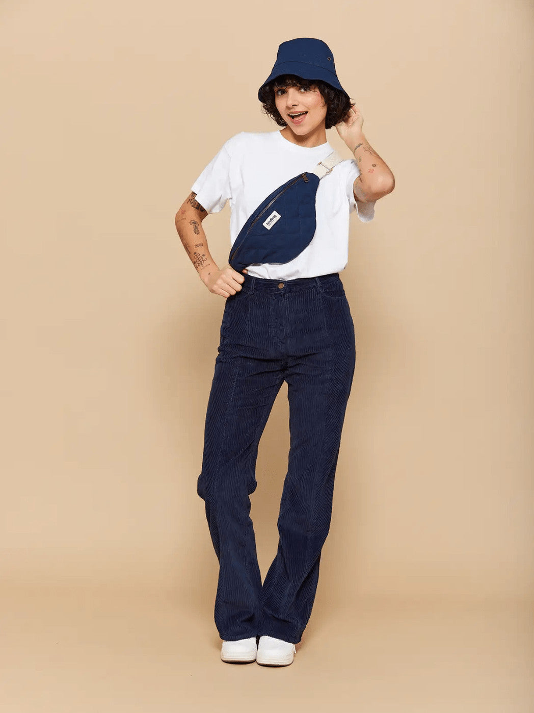 Sac banane Olivia - Navy matelassé — Hindbag , Lyon