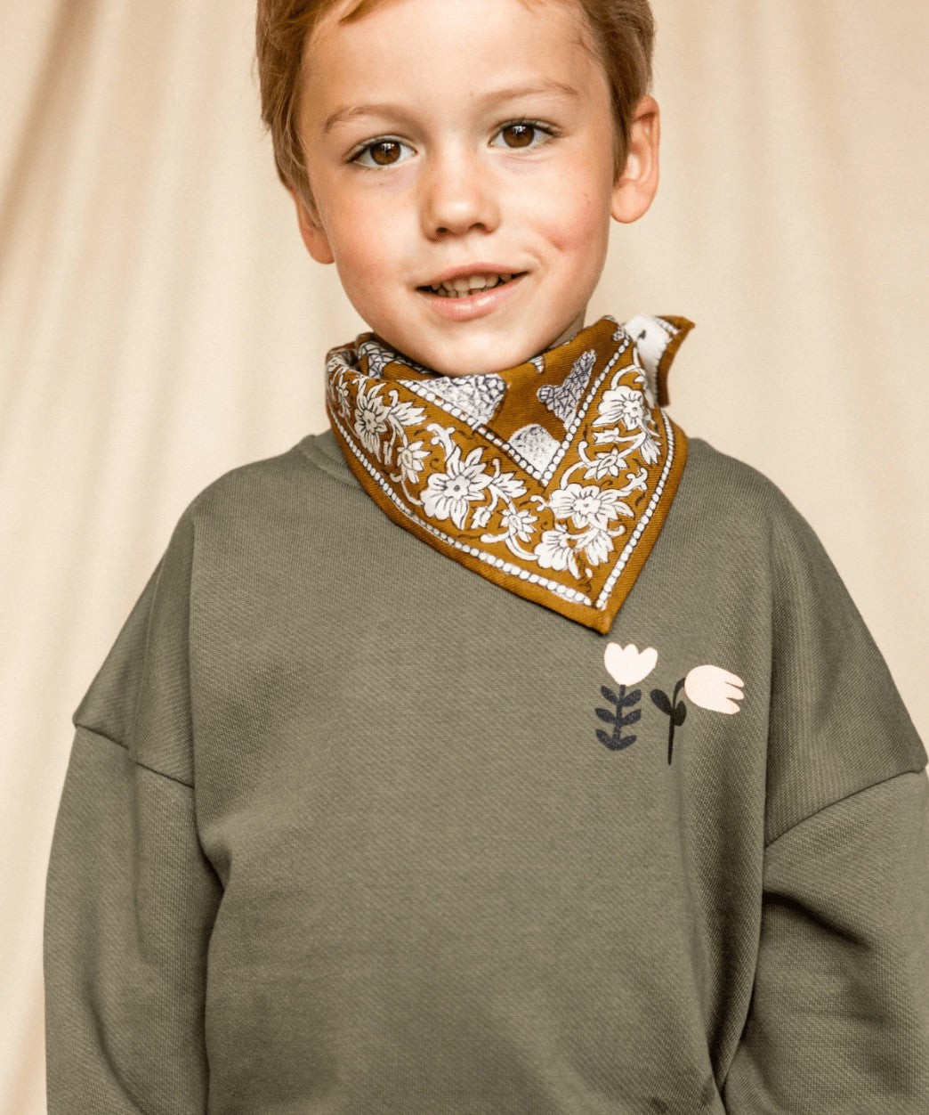Small foulard Manika Ours - Tapenade