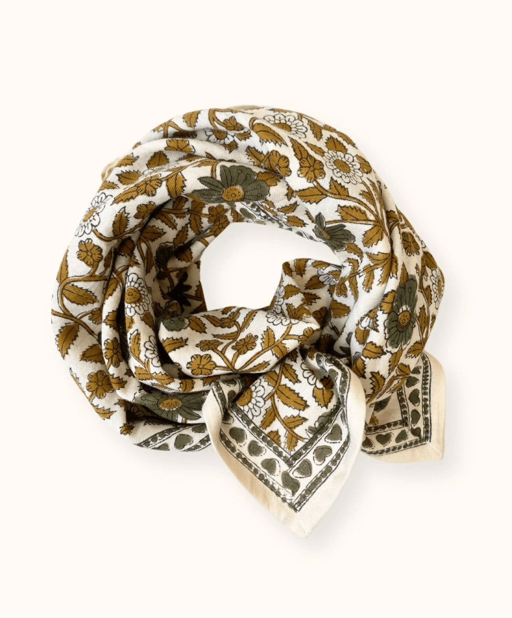 Big foulard Latika Coeur - Macadamia — Apaches collections , Lyon