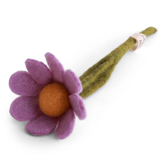 Petite anémone avec feuille - Violet clair