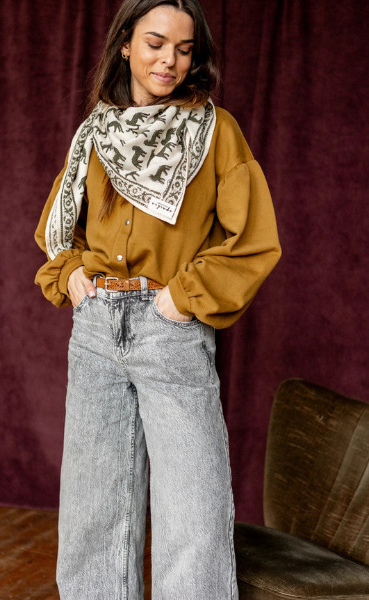 Big foulard Latika Bengale - Eucalyptus