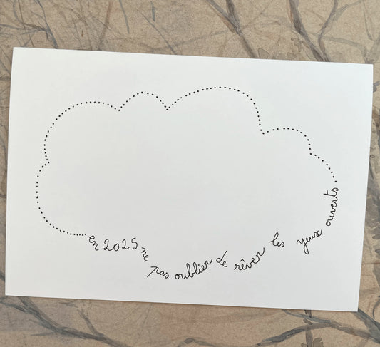 Carte et enveloppe voeux Nuage 2025