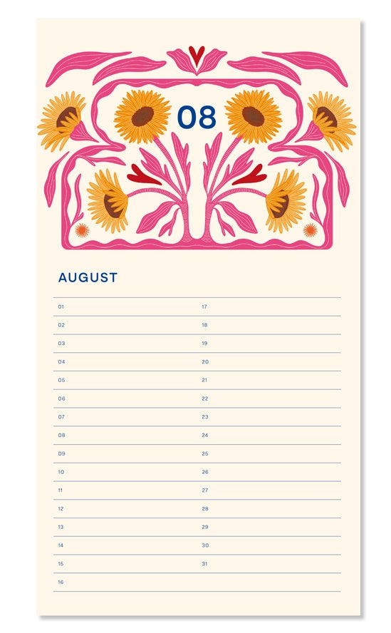 Calendrier d'anniversaires - Flower vase