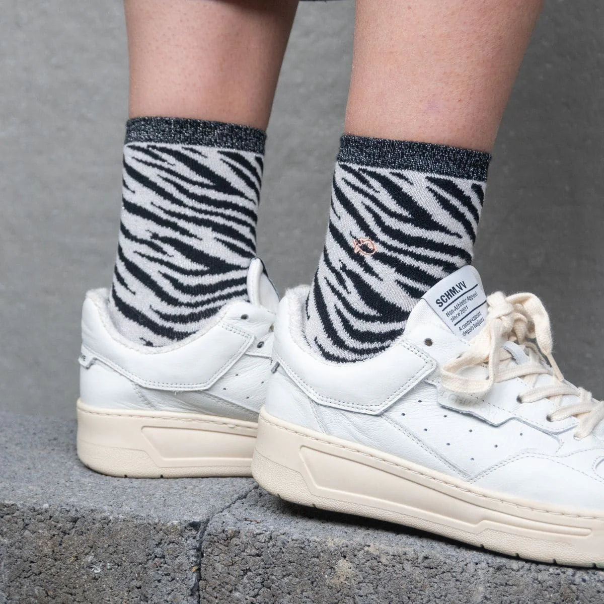 Chaussettes Zèbre - Blanc - Taille 37/40