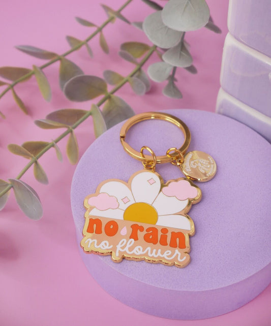 Porte-clé No rain no flower