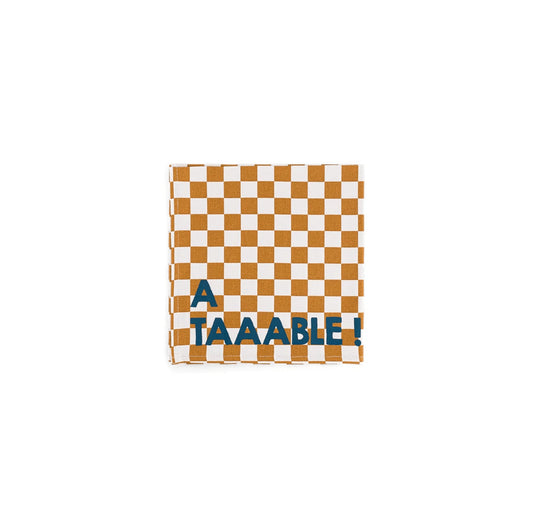 Serviette de table - Damier caramel A taaable !""