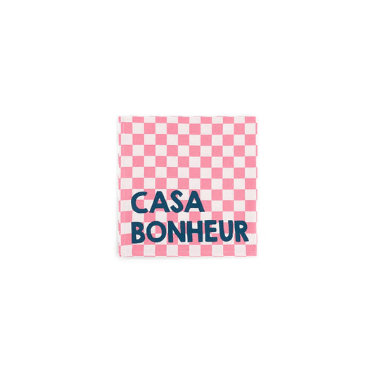 Serviette de table - Damier strawberry Casa bonheur""