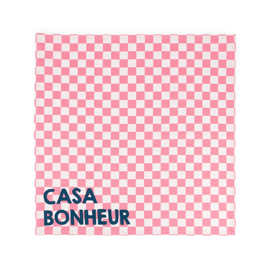 Serviette de table - Damier strawberry Casa bonheur""