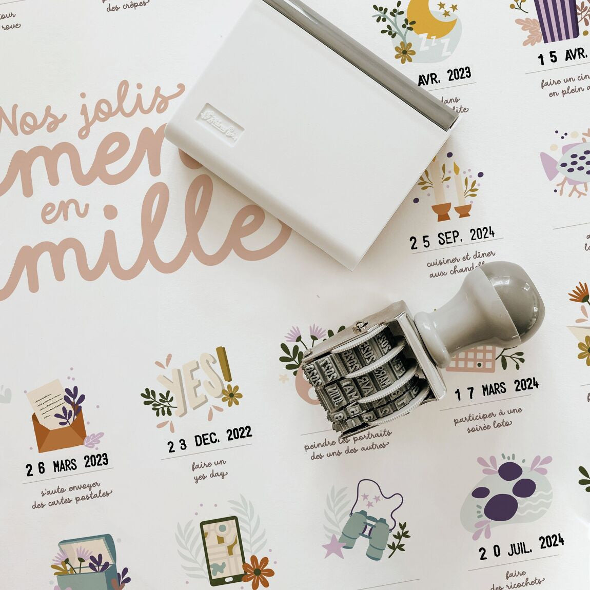 Kit affiche à dater - Nos jolis moments en famille